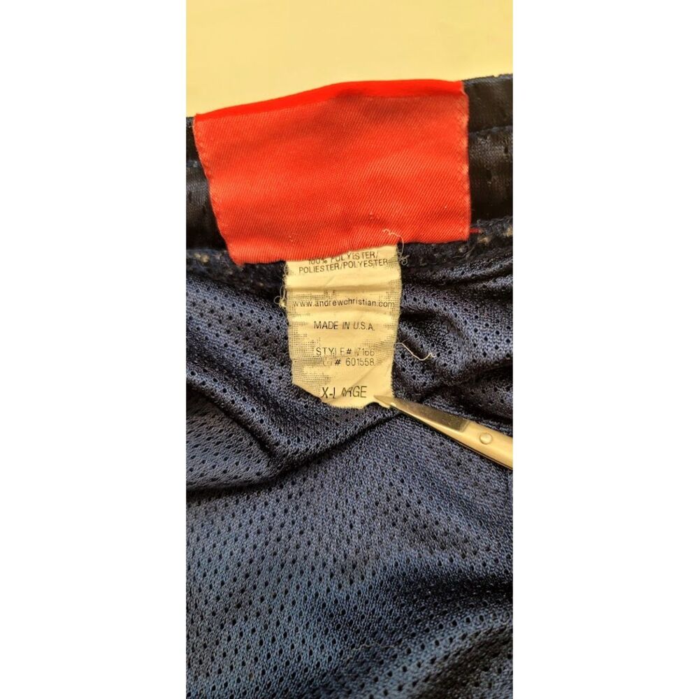 Andrew Christian Mesh Gym Shorts Navy White 3" Inseam Gay Circuit Made USA XL - Picture 4 of 8